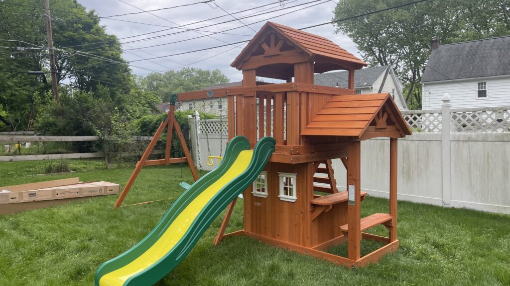 Completed New Jersey playset assembly installation
